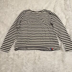 Kule The Modern Long Sleeve T-Shirt Womens Size Small White Blue Stripe